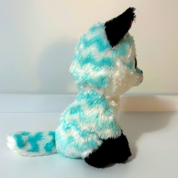 Ty Beanie Boos Atlas the Fox Glitter Eyes 6” Blue Plush Toy - Picture 6 of 7